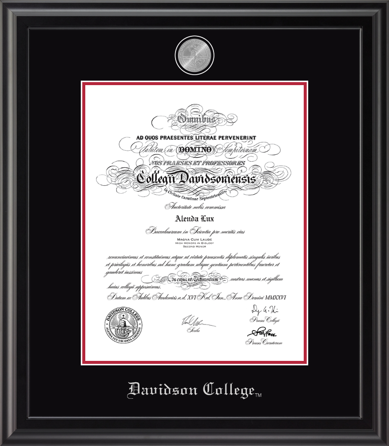 Davidson College Silver Masterpiece Medallion Frame in Midnight