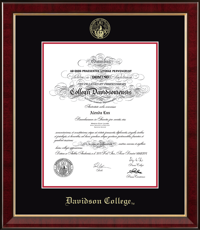 Davidson College Embossed Frame in Murano