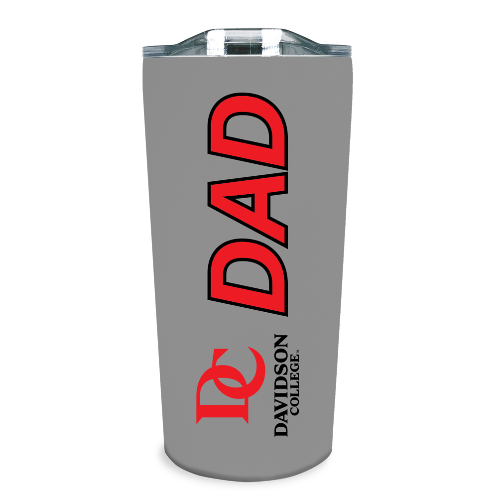 18 oz. Davidson College Stainless Steel Soft Touch Grey Dad Tumbler