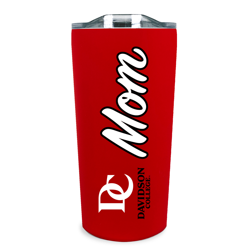 18 oz. Davidson College Stainless Steel Soft Touch Red Mom Tumbler