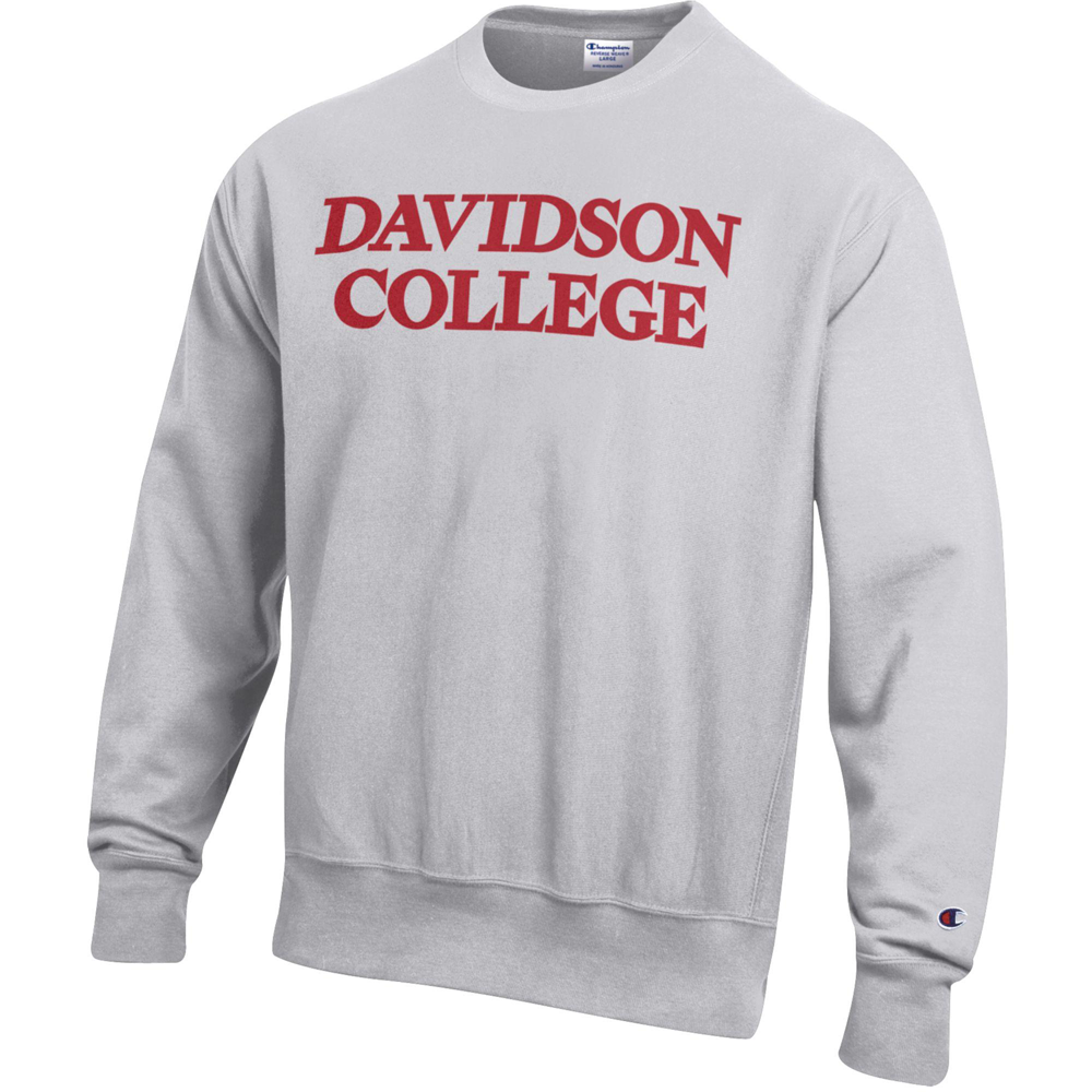 Champion Reverse Weave Grey Crew With Applique Letters