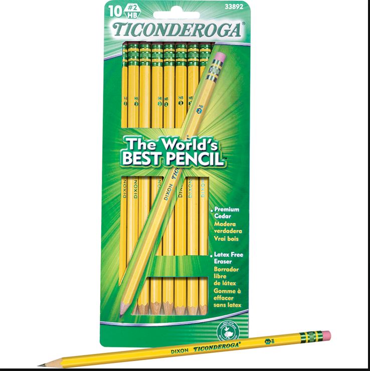 Ticonderoga Wood-Cased #2 Pencil - 10 Pack