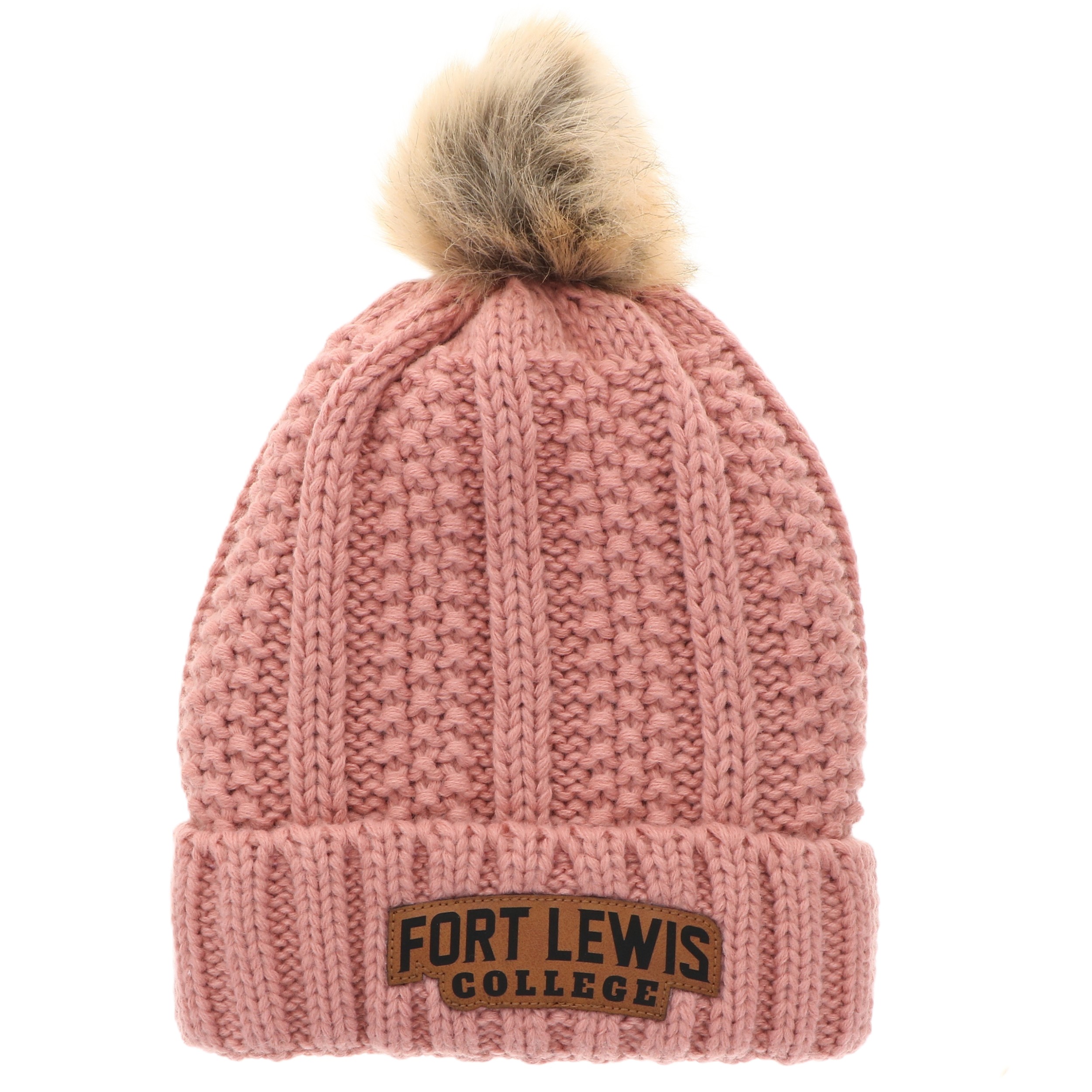 Fort Lewis College Faux Fur Pom Stocking Hat