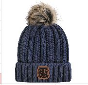 Trinidad State Cable Knit Stocking Hat with Faux Fur Pom