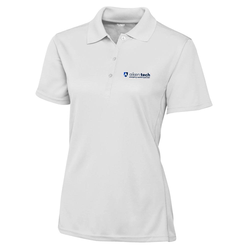 Emergency Medical Technician- Aiken Technical C&B Womens White Clique Ice Pique Polo