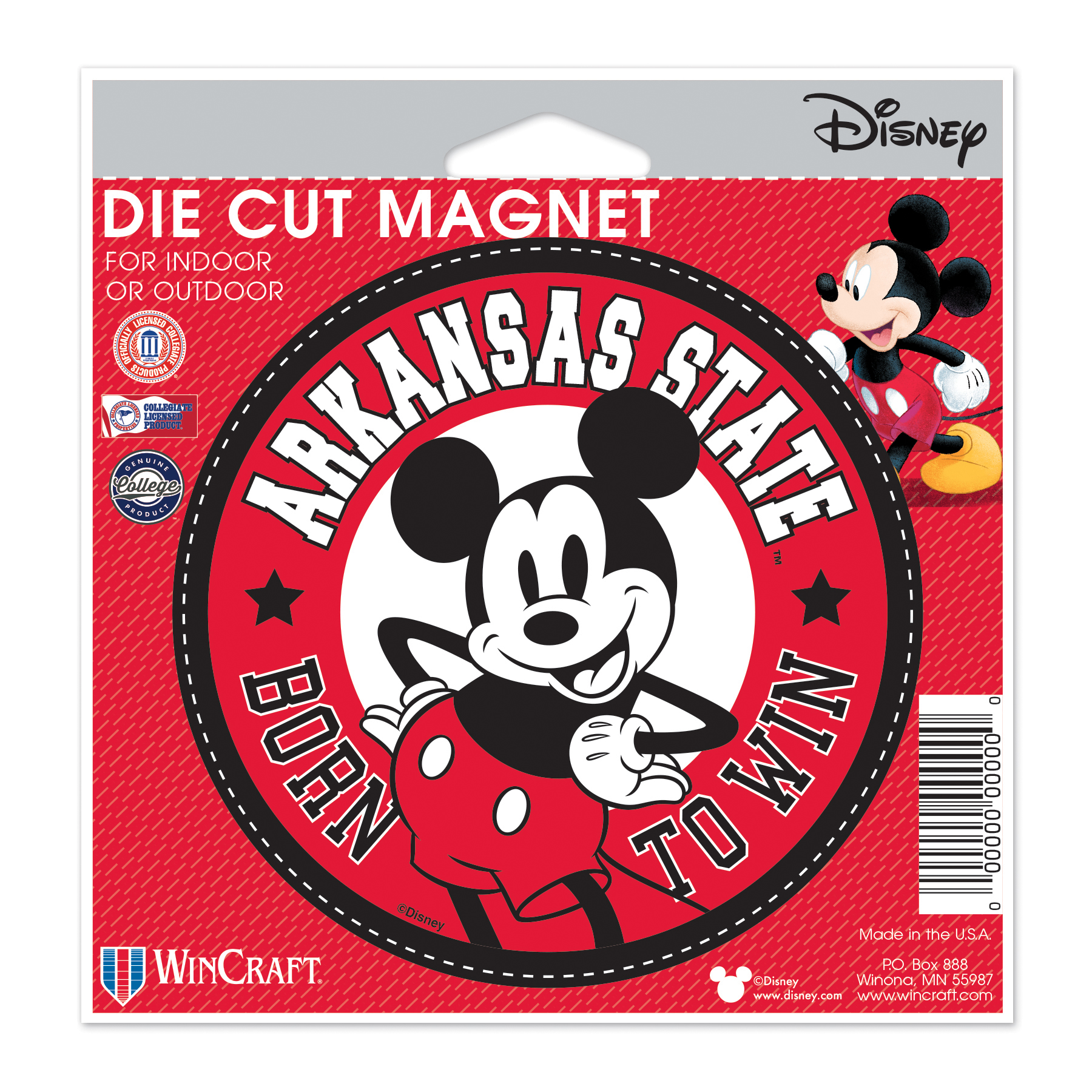 A-State & Mickey Born To Win 4" Die Cut Magnet