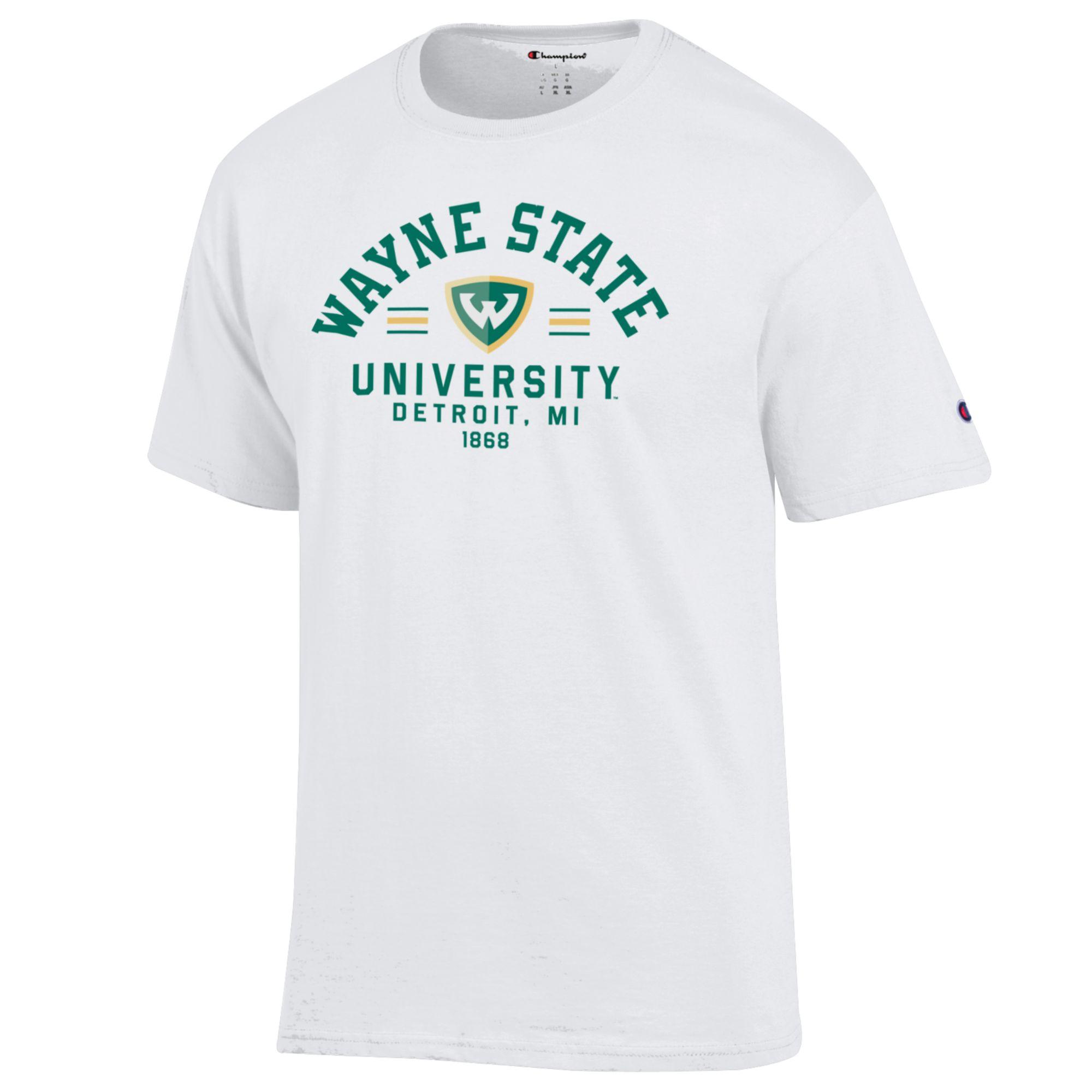 Wayne State Arch Over Shield Tshirt