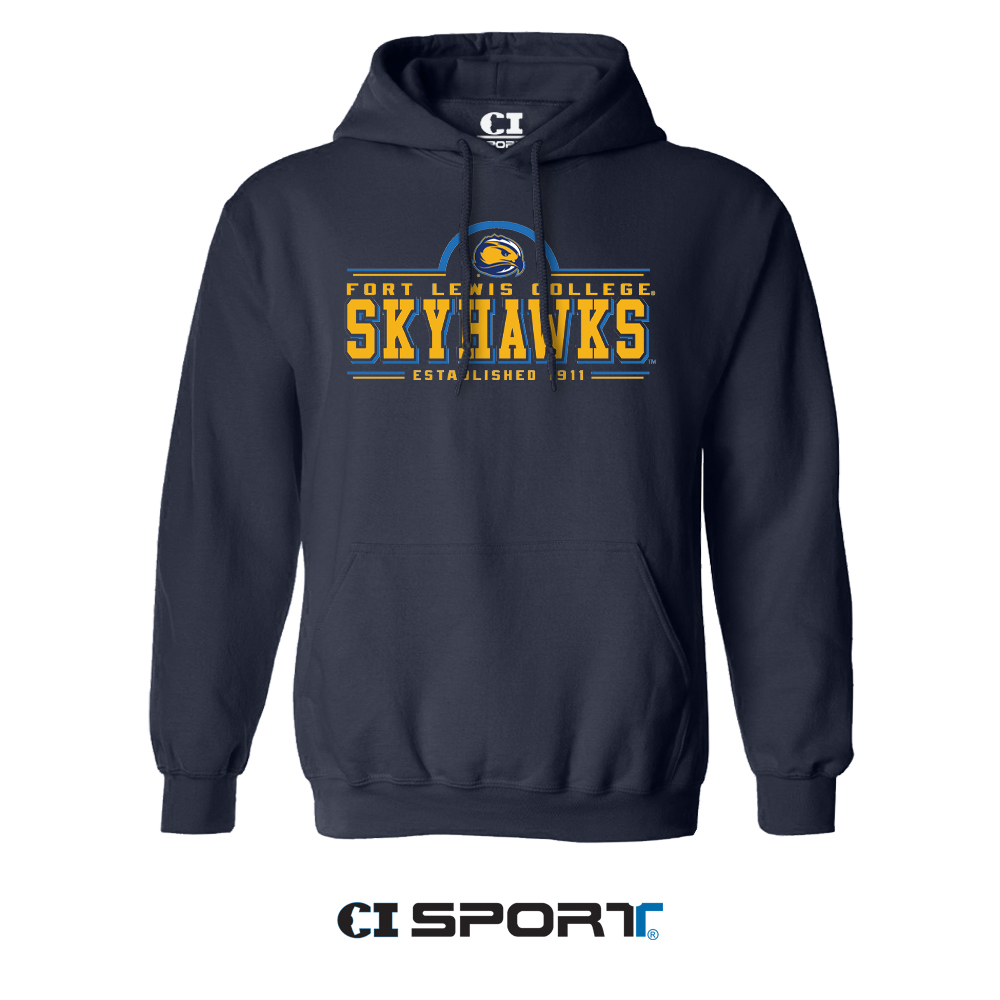 Fort Lewis College Embroidered Hooded Sweatshirt