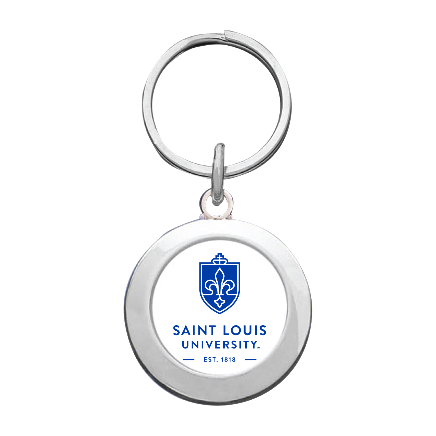 Silver Prestige Round Keychain