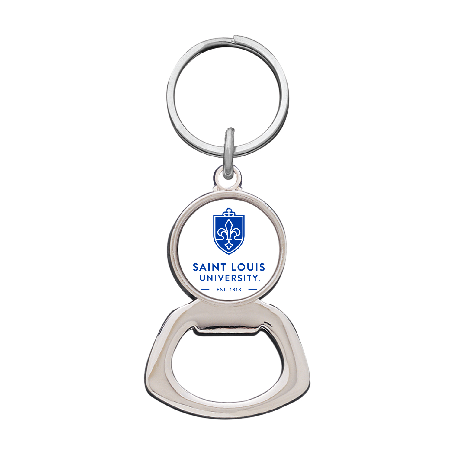 Silver Prestige Bottle Opener Keychain