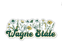 Wayne State Floral Sticker- 3.5 inch