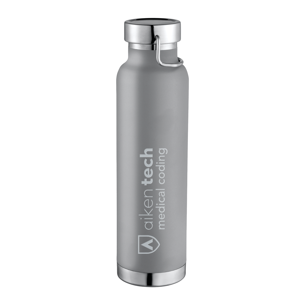 Medical Coding- Engraved Aiken Technical Thor Copper Vacuum Insulated Grey Bottle 22oz