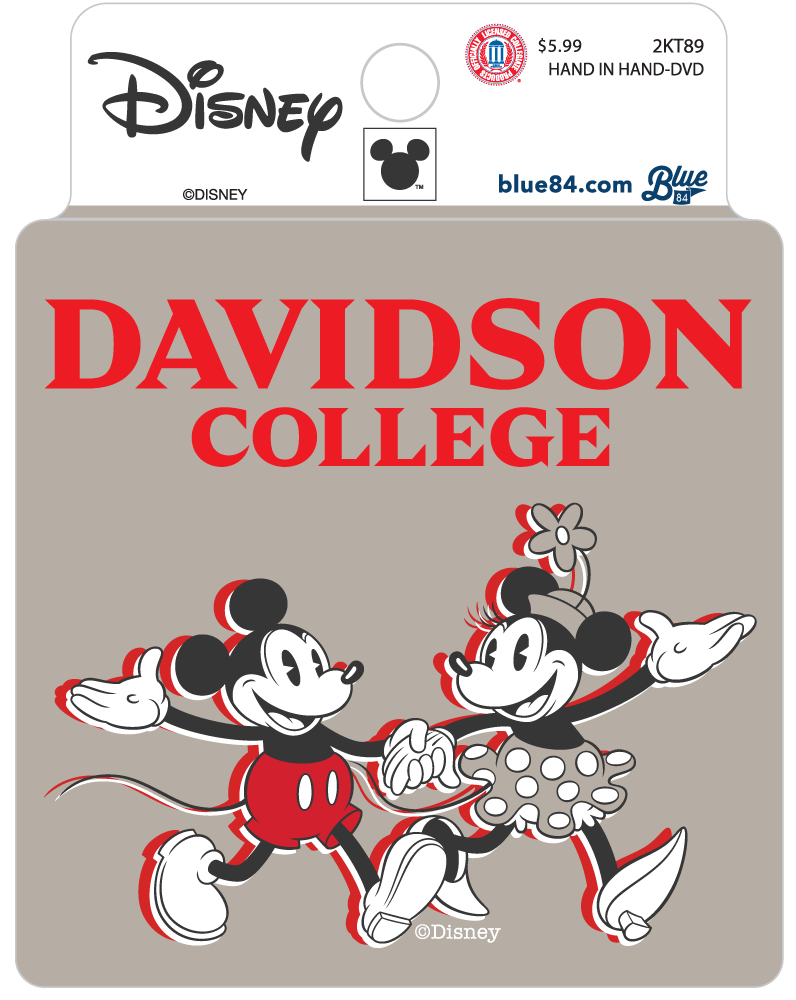 Davidson College Micky & Minnie Mouse Sticker