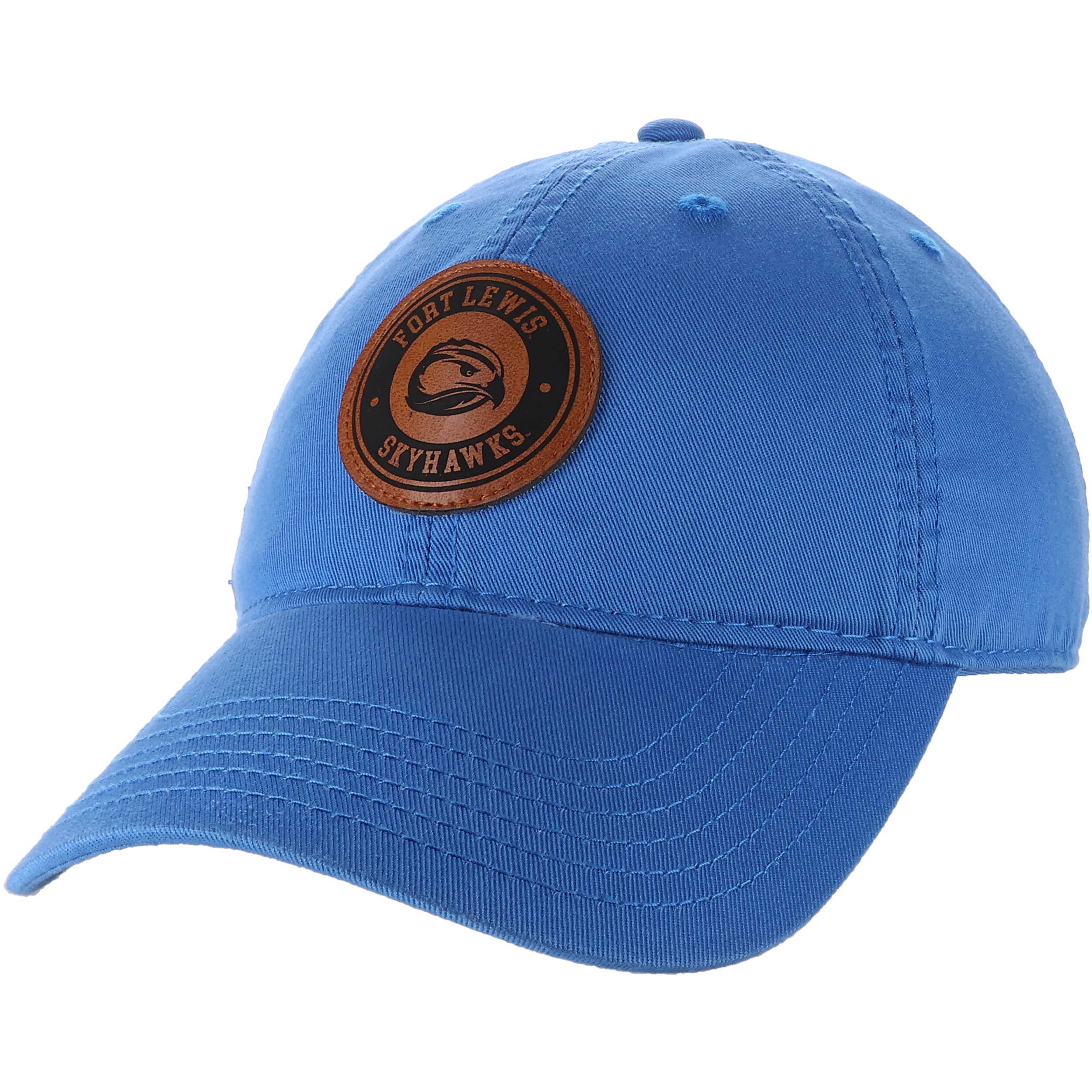 Fort Lewis Skyhawks Leather Patch Twill Hat