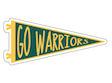 Go Warriors Pennant Sicker- 2 inch