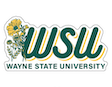 WSU Script with Flower Sticker- 3.5 inch