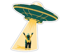 UFO WSU Mascot Sticker- 3.5 inch