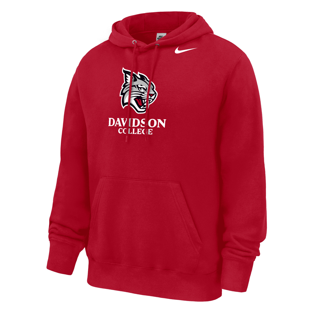 Davidson College Wildcat Red Club Fleece PO Hoodie