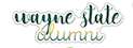 Wayne State Alumni Script Sticker- 3.5 inch