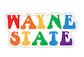 Wayne State Colorful Block Text Sticker- 3.5 inch