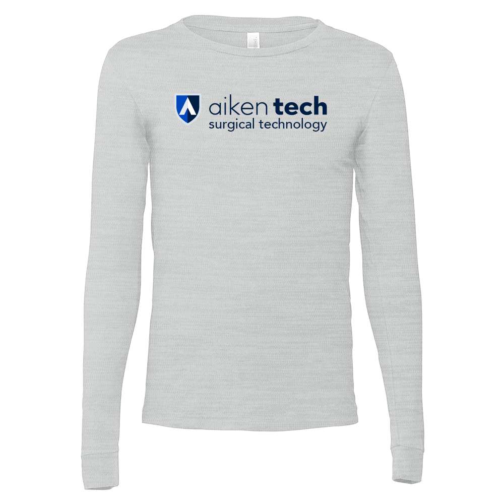 Surgical Technology- Aiken Technical Bella + Canvas Ash Grey Jersey Cotton Long Sleeve T Shirt