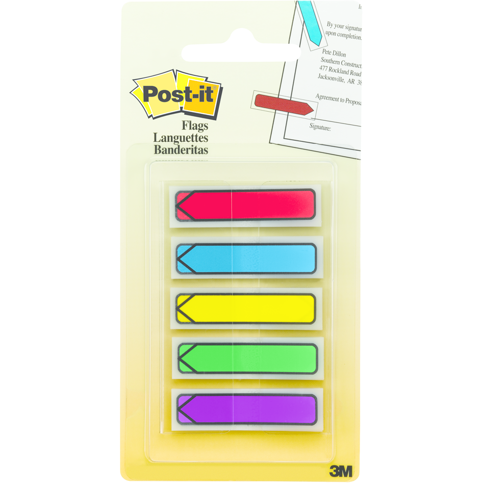 Post-it Arrow Flags Asst .5x1.75in 5pk- Primary