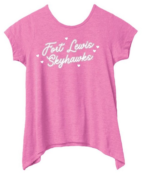Fort Lewis Skyhawks Glitter & Rhinstone Youth T-Shirt