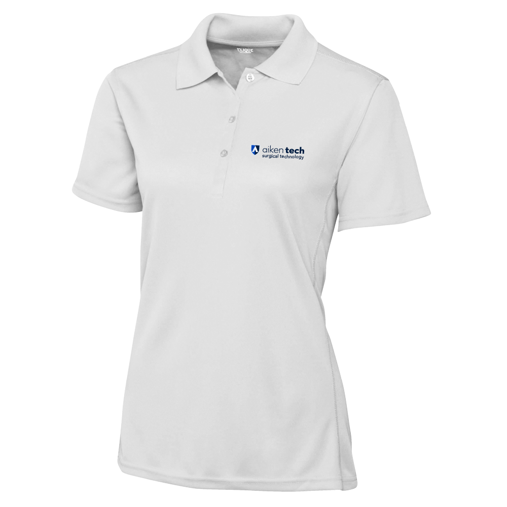 Surgical Technology- Aiken Technical C&B Womens White Clique Ice Pique Polo