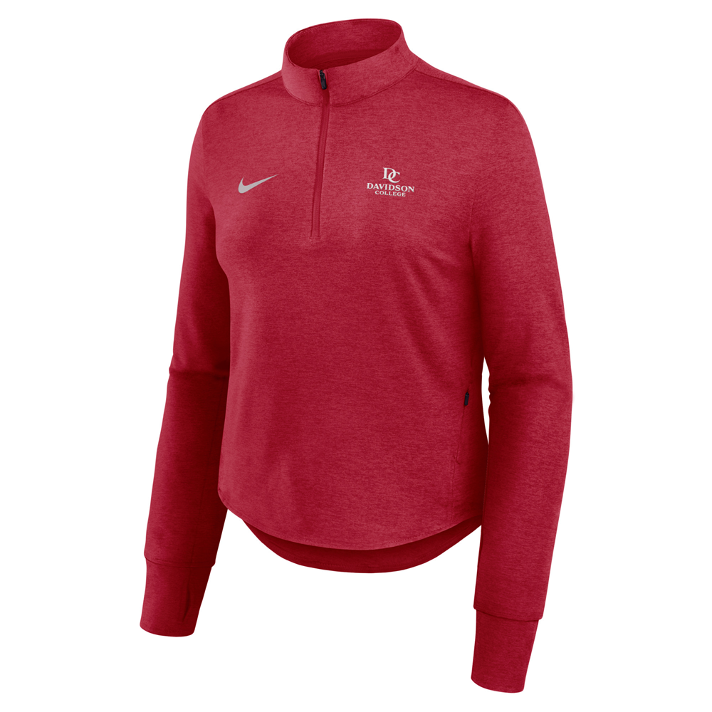 Nike Women's Red Heather Dri-Fit Half Zip Top