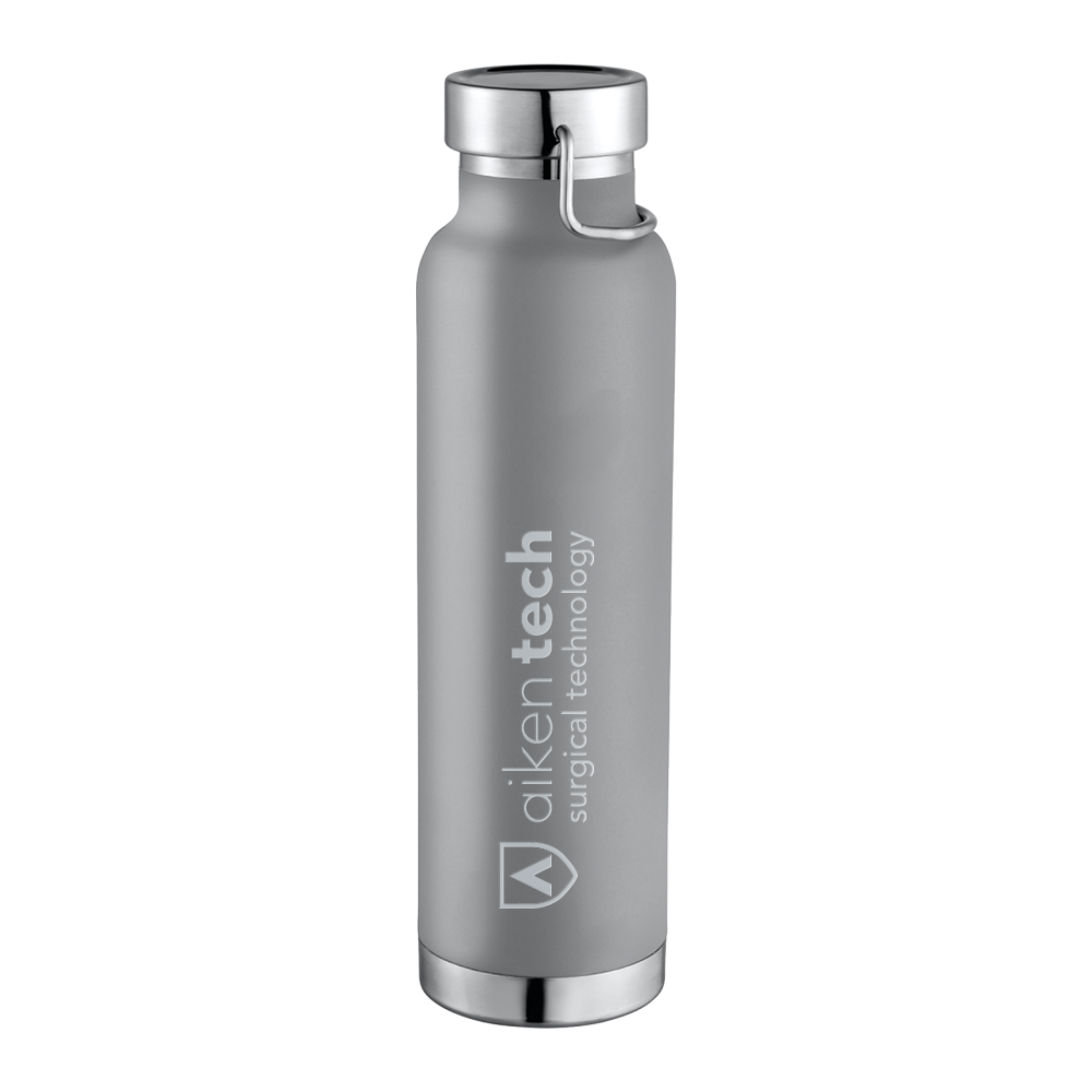 Surgical Technology- Engraved Aiken Technical Thor Copper Vacuum Insulated Grey Bottle 22oz