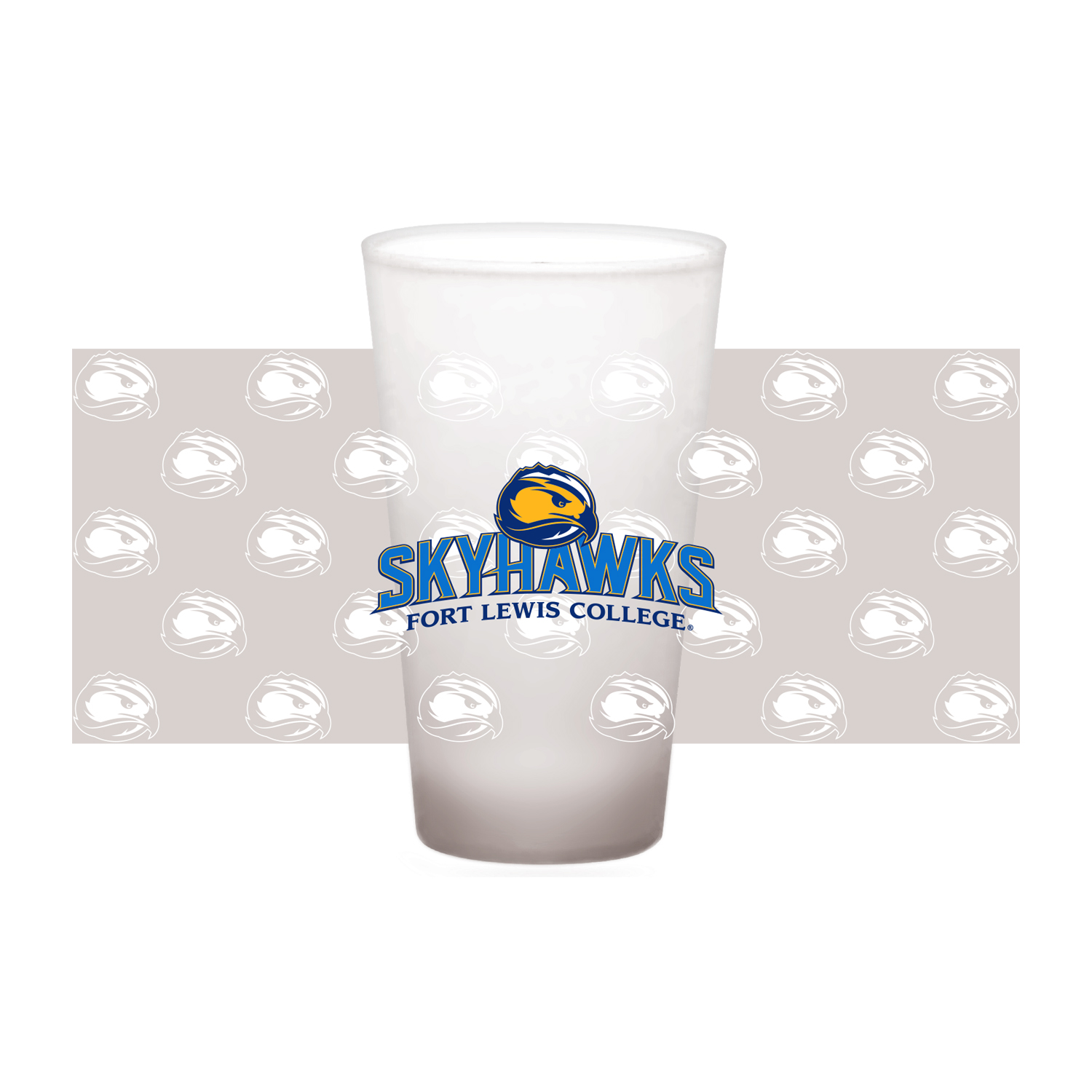 Skyhawks 16 oz Frosted Pint Glass