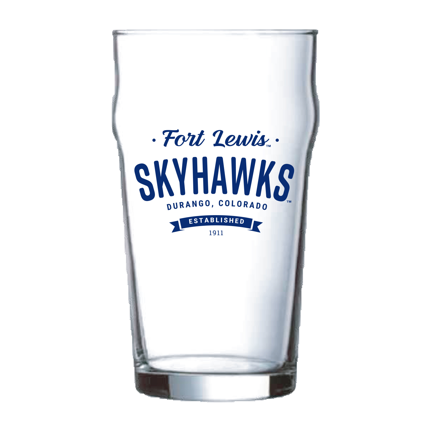 Fort Lewis Skyhawks 16 oz Lager Glass