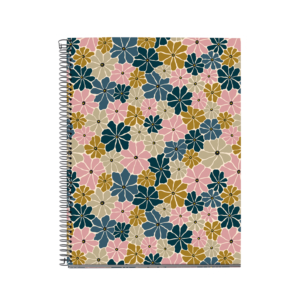 4 Subject Fashion Cardboard 8" x 5" Notebook - Boho Essence