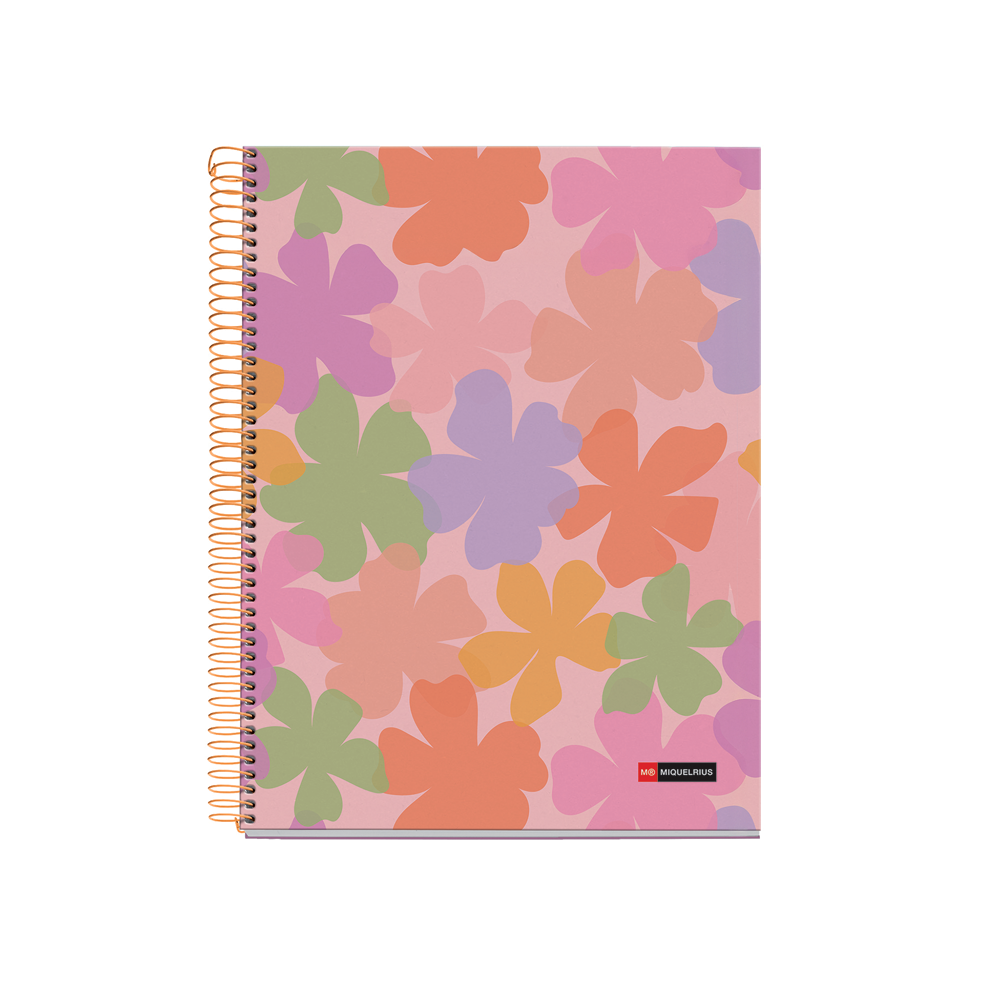 4 Subject Fashion Cardboard 8" x 5" Notebook - Pastel Petals
