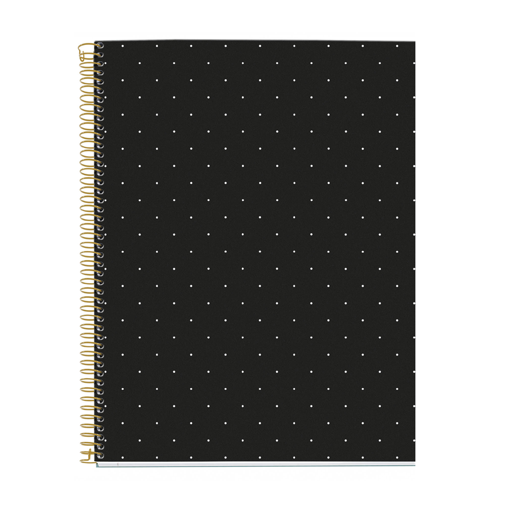 4 Subject Fashion Cardboard 8" x 5" Notebook - Black Dots