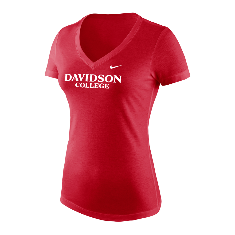 Women's Nike Tri-Blend Red Mid-V Tee