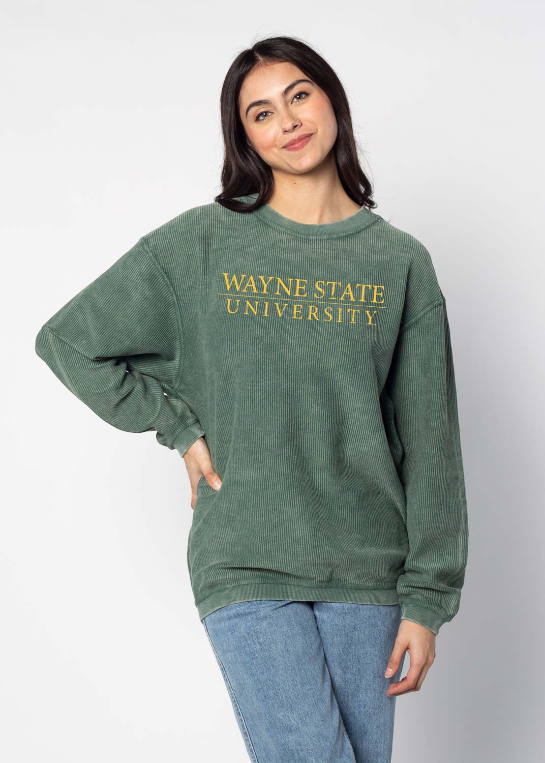 Wayne State University Corded Crew Sweatshirt