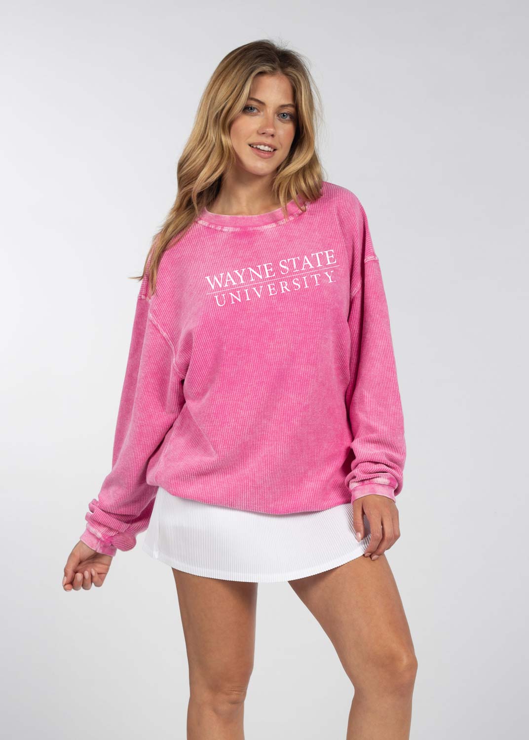 Wayne State University Corded Crew Sweatshirt