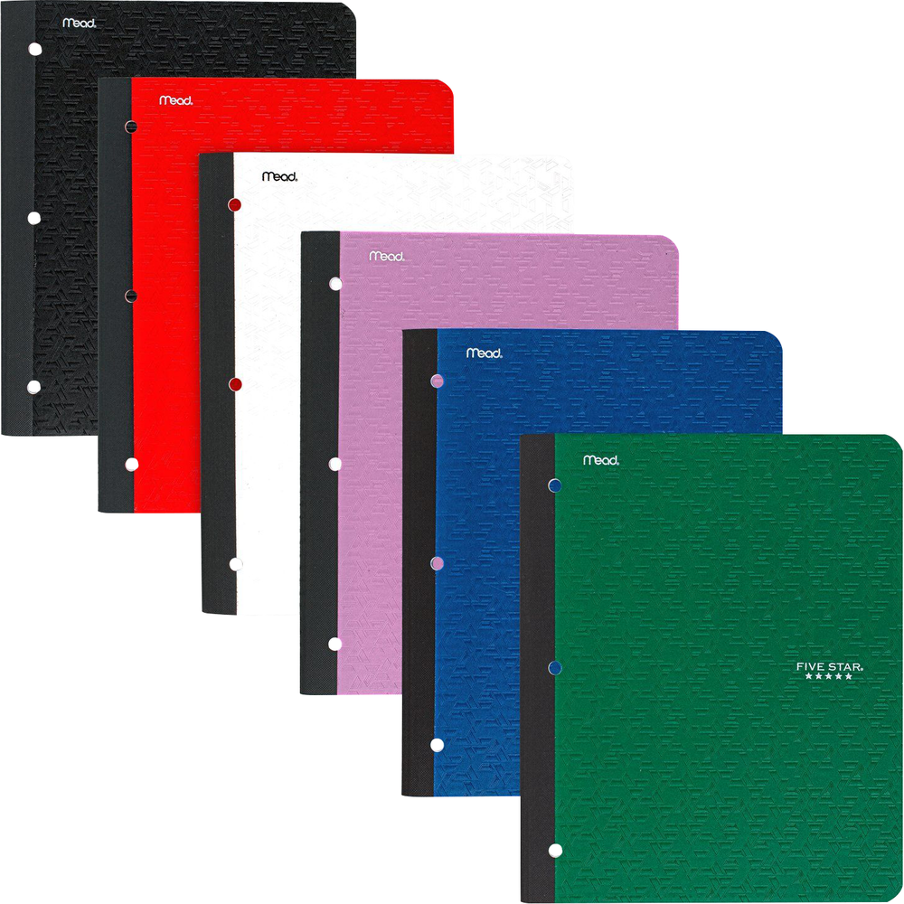 Five Star Wireless Notebook with Pocket Asst 8.5x11in 80Sht Bulk 1-Subject/College Ruled