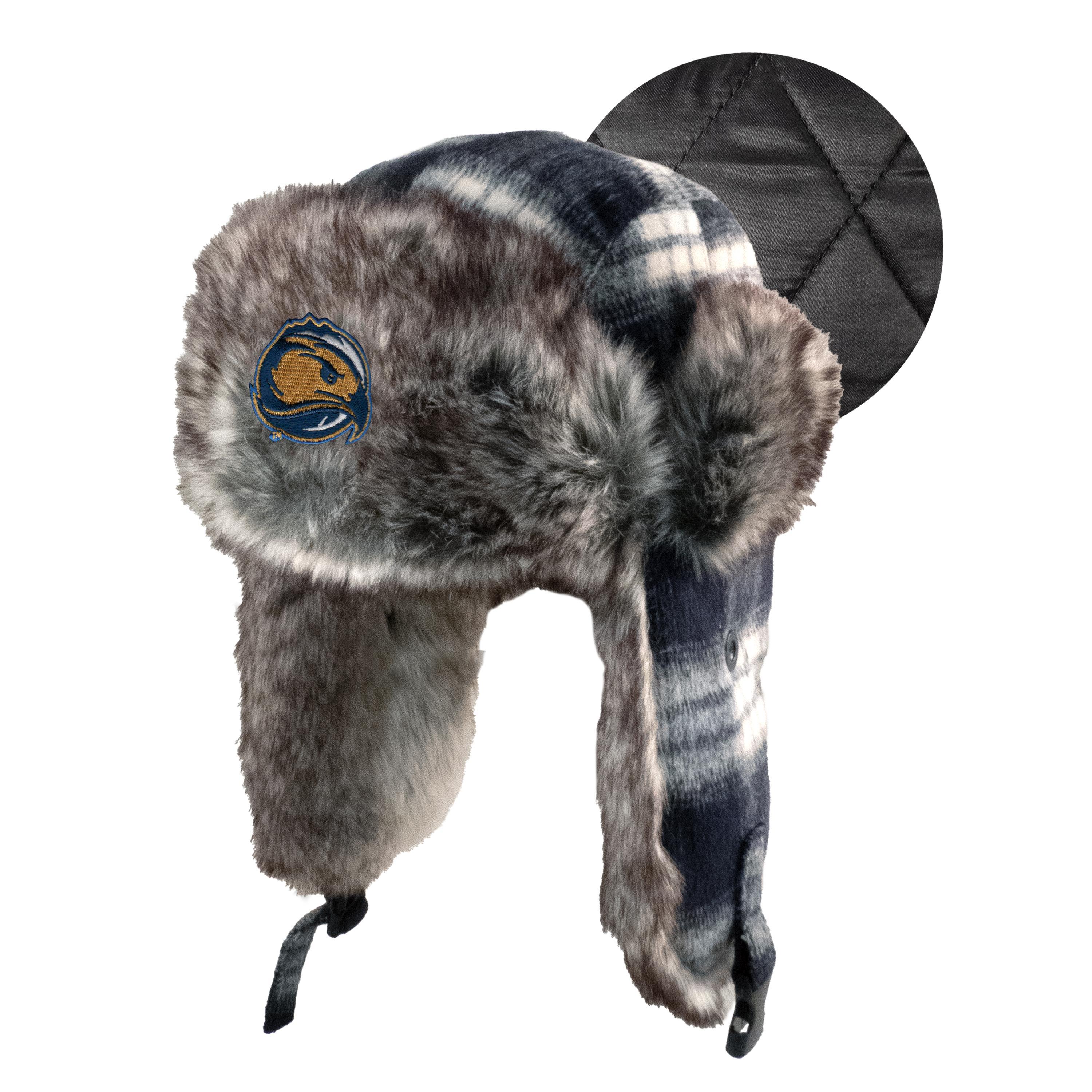 Skyhawks Plaid Trapper Hat with Faux Fur Lining
