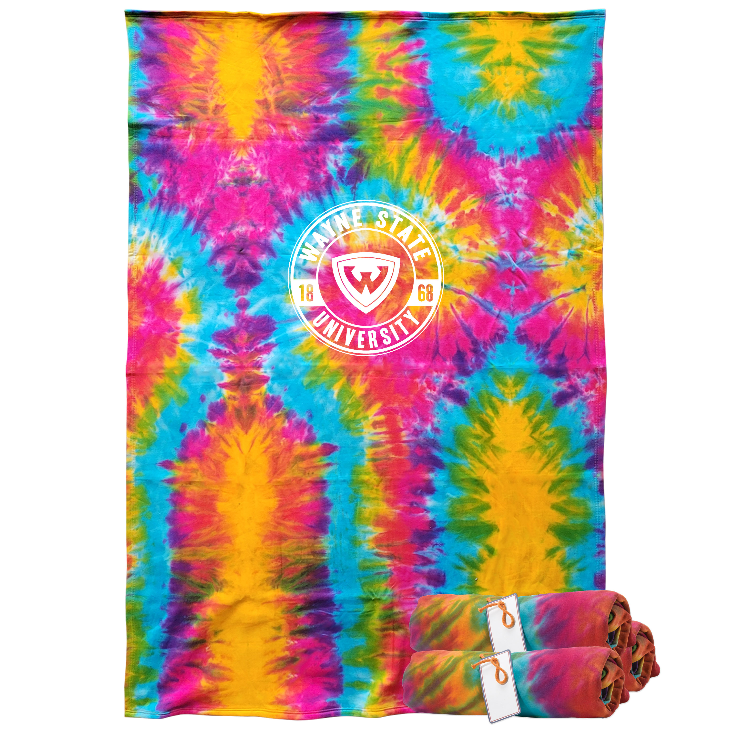WSU Sweatshirt Blanket- Rainbow Swirl