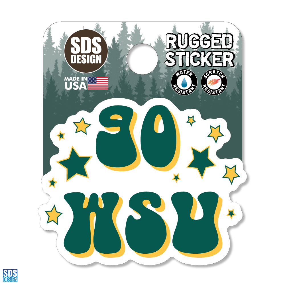 Go WSU Stars Sticker- 2 inch