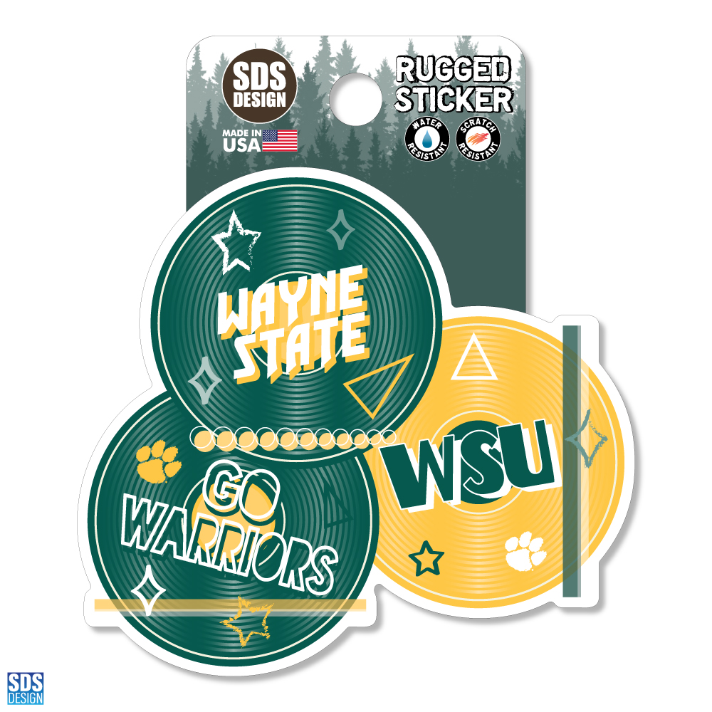 Wayne State 3 Records Sticker- 3.5 inch