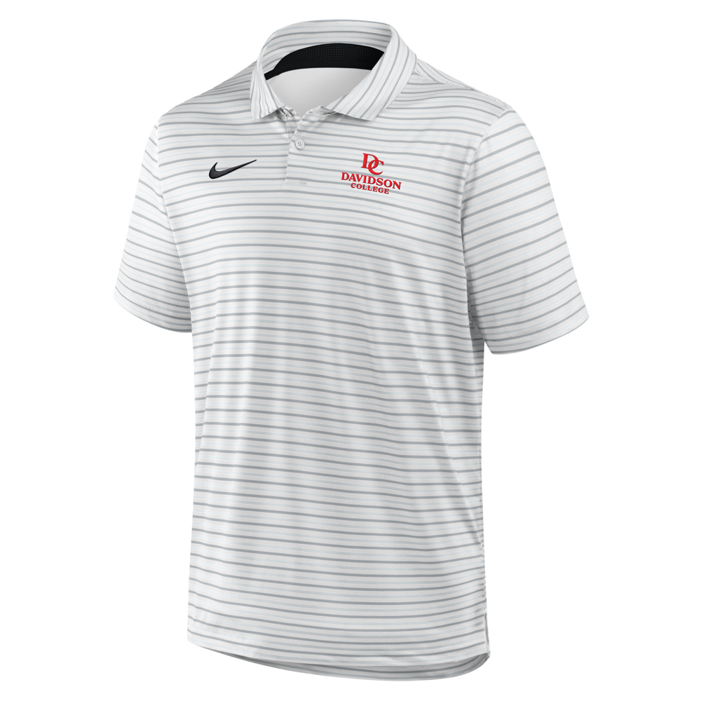 Nike Dri-Fit White/ Lt Smoke Grey Tour Stripe Polo