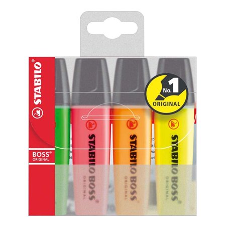 Stabilo BOSS Original Highlighters, 4-Pack