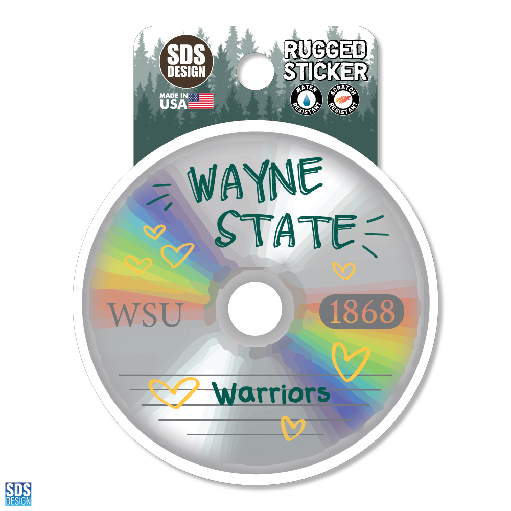 Wayne State CD Sticker- 3.5 inch