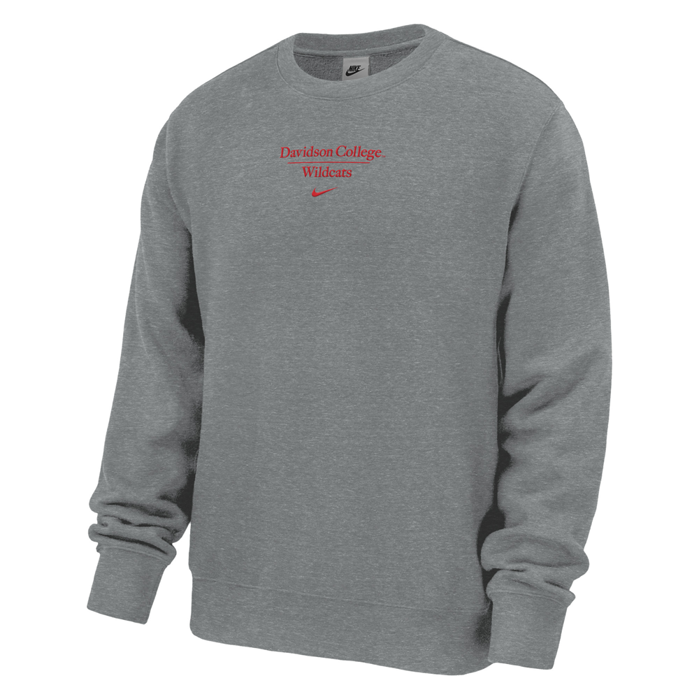 Nike Davidson College Club Fleece Dark Heather Crew