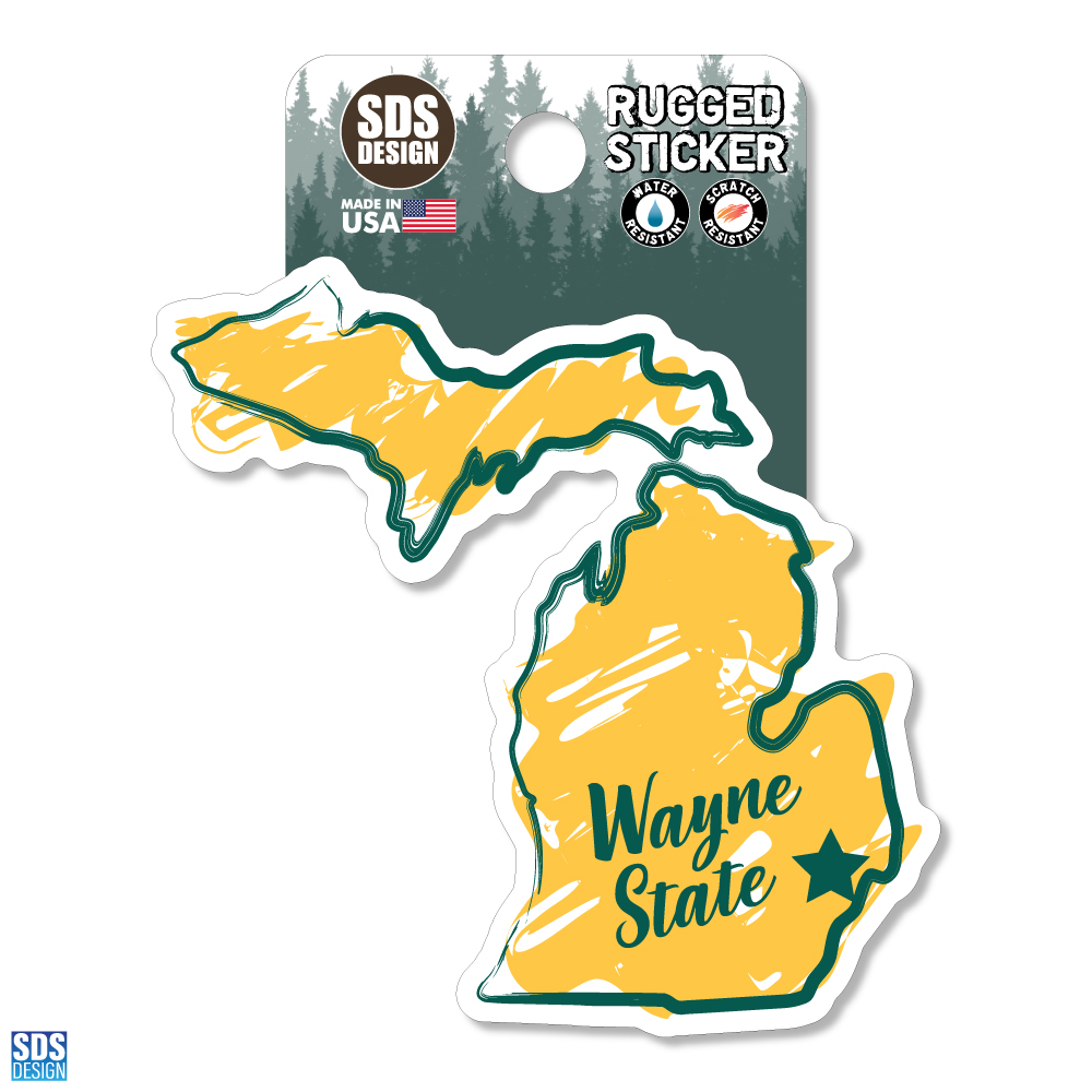 Wayne State Michigan Cutout Sticker- 3.5 inch