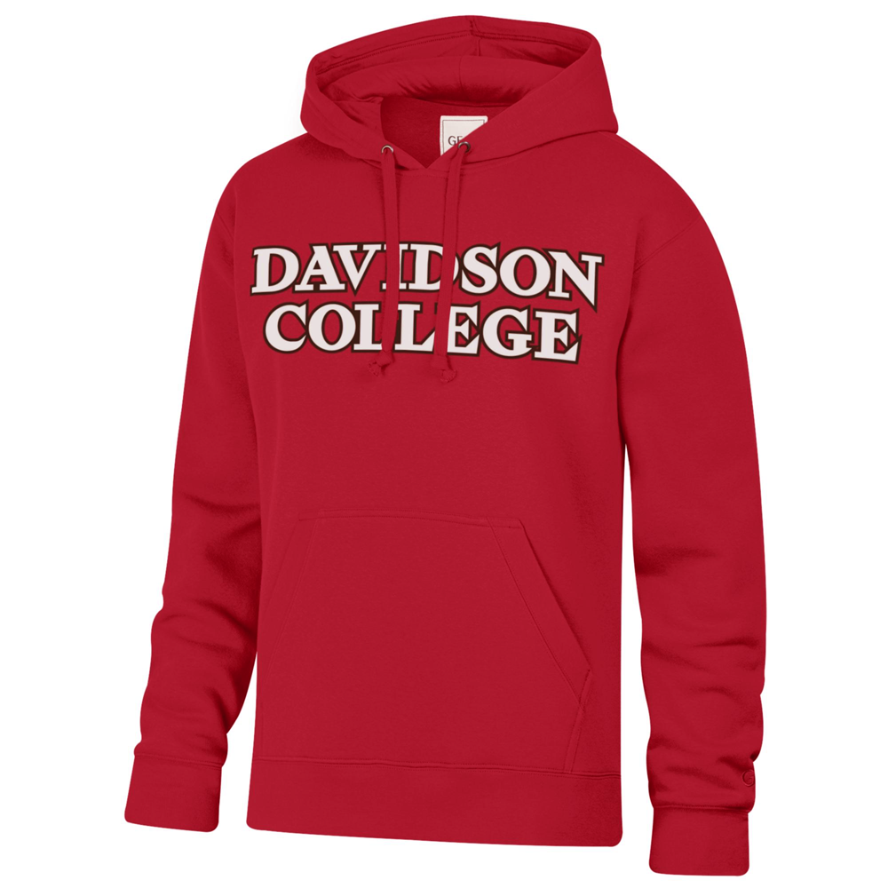 Davidson College Red Hood With Applique Letters