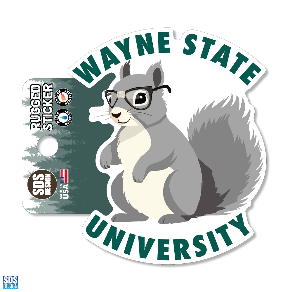Wayne State University Squirrel Sticker- 3.5 inch